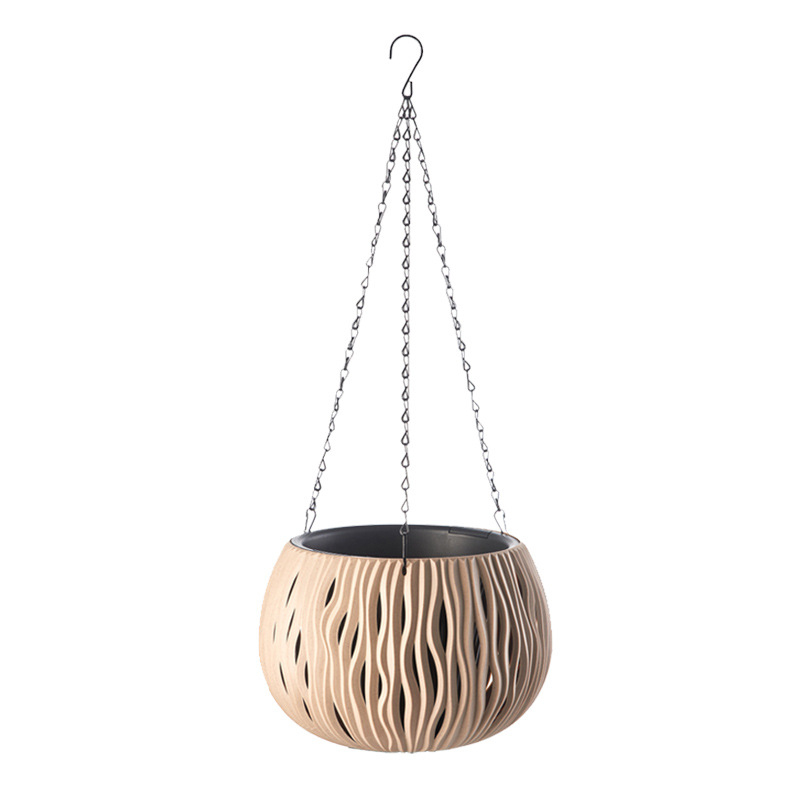 Spider Plant Hanging - Gruby Plastikowy Wiszący Doniczka Imitująca Rattan