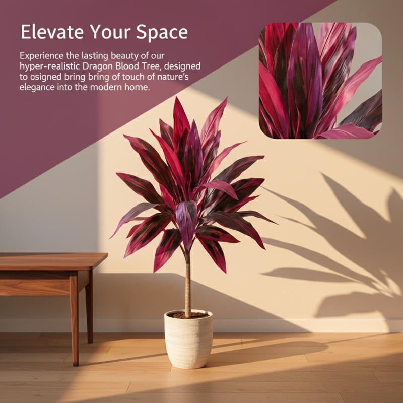 Dracaena Marginata - Duży sztuczny drzewko dracena marginata 55