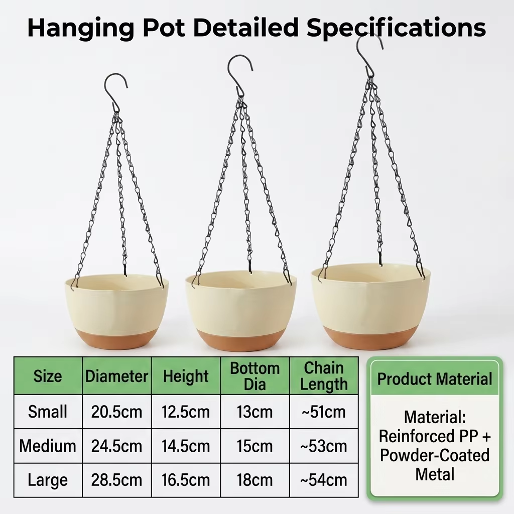 Spider Plant Hanging - Nowoczesne, dwukolorowe wiszące doniczki na kwiaty,
