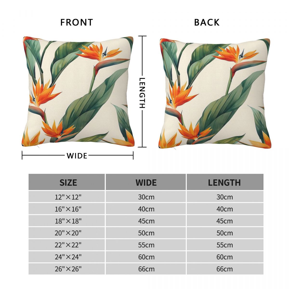 Kwadratowa poszewka na poduszk – Bird Paradise Strelitzia recenzja i cena